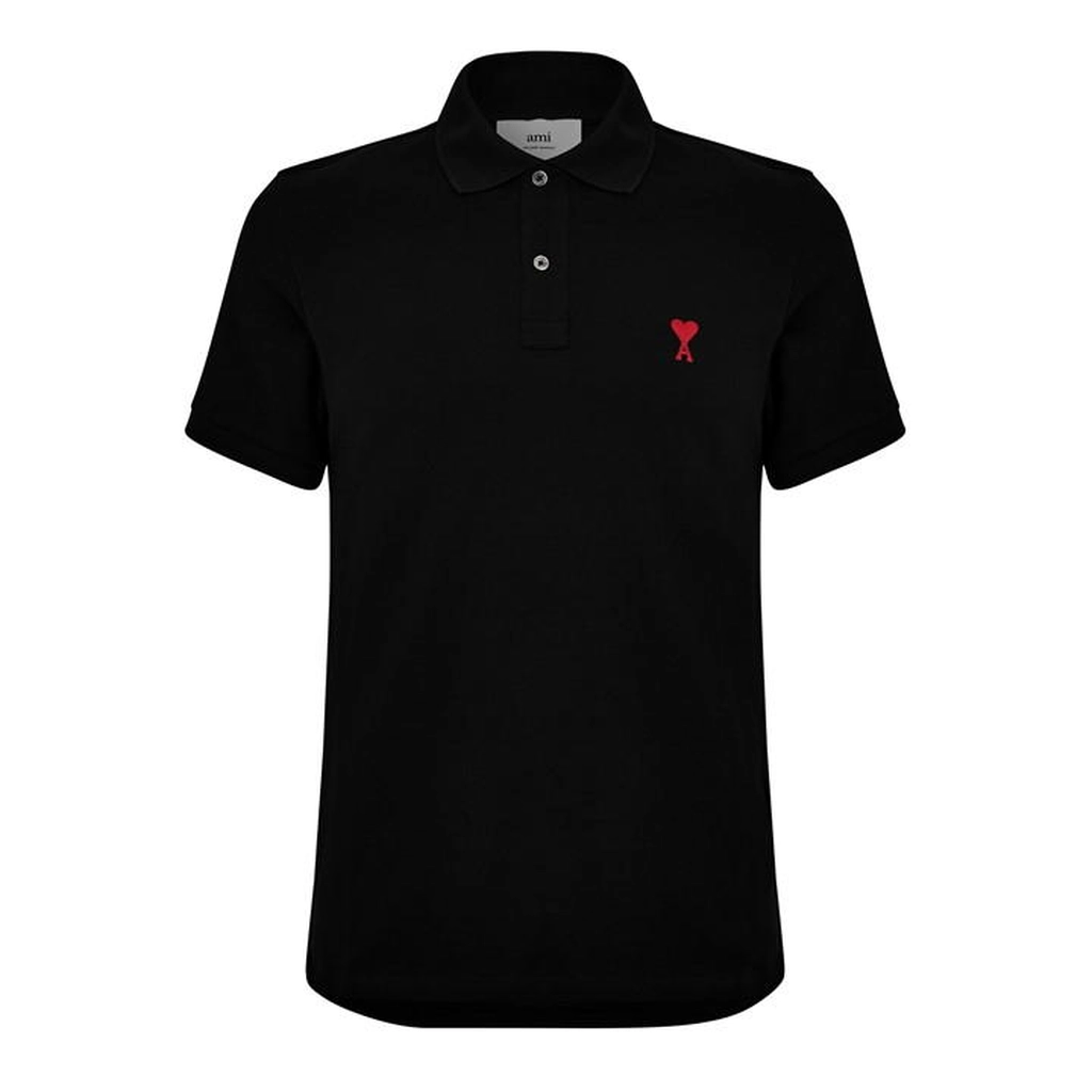 AMI Paris Ami De Coeur Polo Shirt - Black